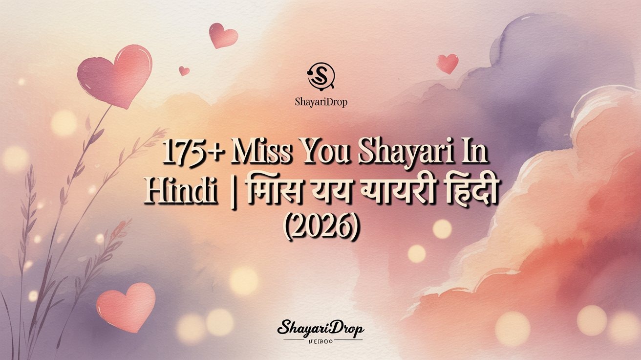 175+Miss You Shayari In Hindi|मिस यू शायरी हिंदी (2026) 