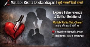 Matlabi Rishte Dhoka Shayari | झूठे मतलबी रिश्ते शायरी चालाक और मतलबी लोगो पर