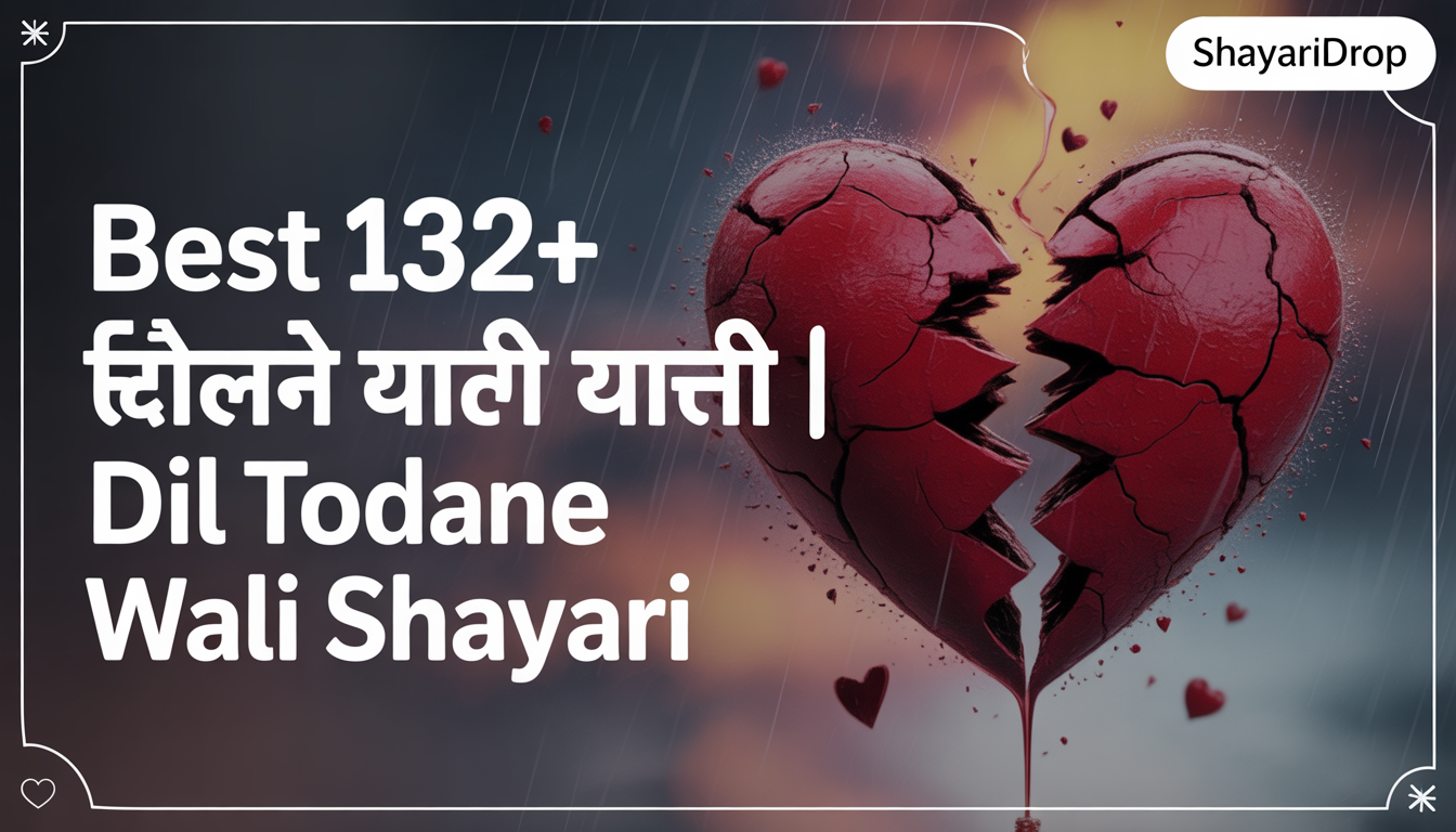 Best 132+ दिल तोड़ने वाली शायरी | Dil Todane Wali Shayari 
